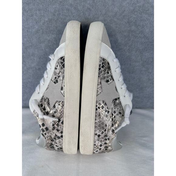 Vintage Havana Woman’s Sz 7 Metallic/silver Snake Skin Star Sneakers Alessandra - Picture 5 of 9